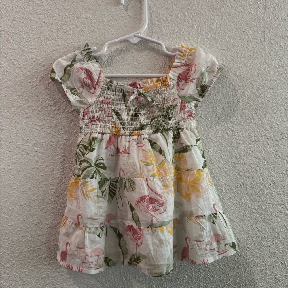 The Children's Place Tropical Print Dress - Pink, Yellow, Green